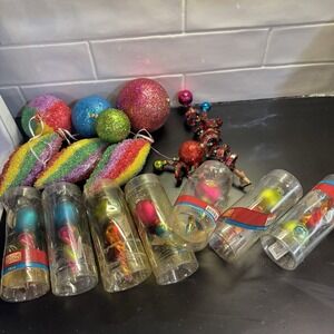 Rainbow Pride Christmas Tree Ornaments Lot Of 13 Sparkle Tear Drop Ice